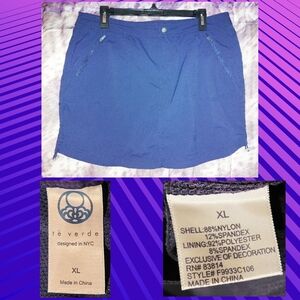 Te Verde brand Navy Blue Soft Woven & Knit Mini Skirt/Skorts Sz XL